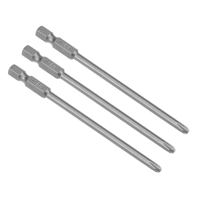 Harfington 3 Pcs 4mm PH2 Magnetic Phillips Screwdriver Bits, 1/4 Inch Hex Shank 3.94-inch Length S2 Power Tool