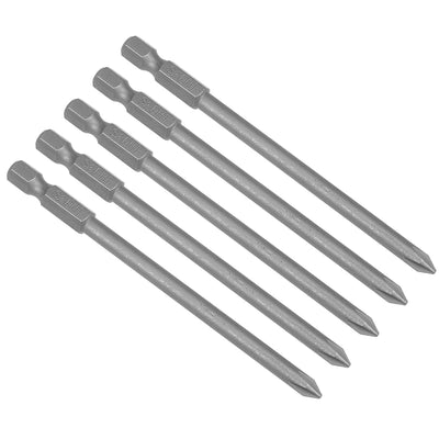 Harfington 5 Pcs 1/4 Shank 100mm Length 5mm Phillips PH1 Magnetic S2 Screwdriver Bits
