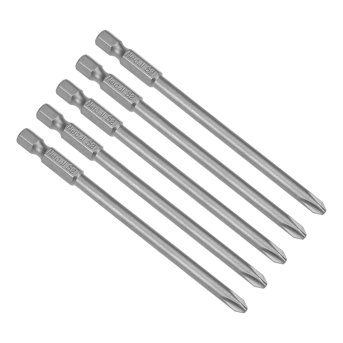 Harfington 4 Pcs 5mm PH2 Magnetic Phillips Screwdriver Bits, 1/4 Inch Hex Shank 3.94-inch Length S2 Power Tool