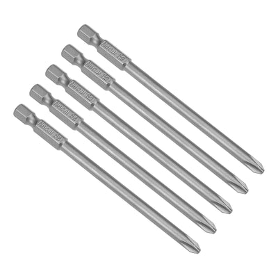 Harfington 4 Pcs 5mm PH2 Magnetic Phillips Screwdriver Bits, 1/4 Inch Hex Shank 3.94-inch Length S2 Power Tool