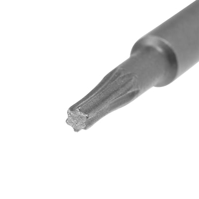 Harfington 5pcs 50mm Long 1/4" Hex Shank T6 Magnetic Torx Head Screwdriver Bits S2 High Alloy Steel