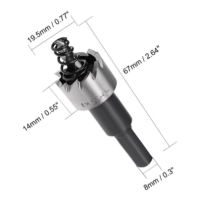 Harfington 19.5mm HSS Drill Bit Hole Saw Cutter for Metal Alloy Wood