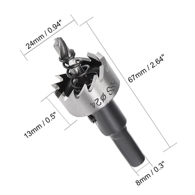 Harfington 24mm HSS Drill Bit Hole Saw Cutter for Metal Alloy Wood