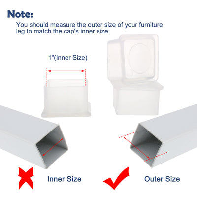 Harfington Clear PVC Chair Leg Caps End Pad Feet Cover Furniture Slider Floor Protector 4pcs Reduce Noise Anti Scratch