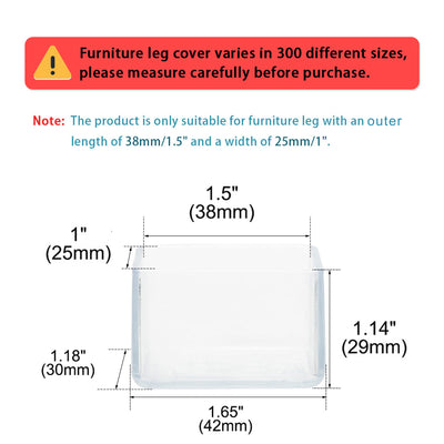 Harfington Clear PVC Chair Leg Caps End Pad Feet Cover Furniture Slider Floor Protector 4pcs Reduce Noise Anti Scratch
