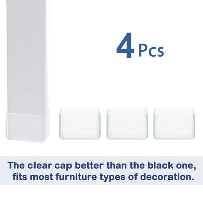 Harfington Clear PVC Chair Leg Caps End Pad Feet Cover Furniture Slider Floor Protector 4pcs Reduce Noise Anti Scratch