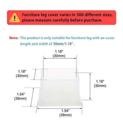 Harfington Clear PVC Chair Leg Caps End Pad Feet Cover Furniture Slider Floor Protector 4pcs Reduce Noise Anti Scratch