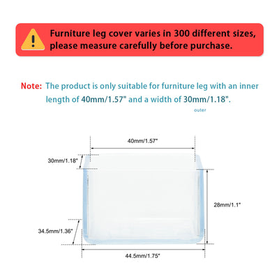 Harfington Clear PVC Chair Leg Caps End Pad Feet Cover Furniture Slider Floor Protector 4pcs Reduce Noise Anti Scratch