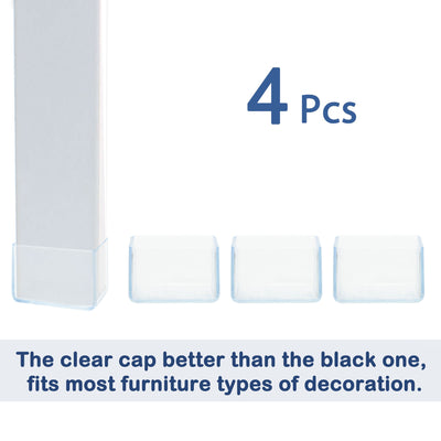 Harfington Clear PVC Chair Leg Caps End Pad Feet Cover Furniture Slider Floor Protector 4pcs Reduce Noise Anti Scratch