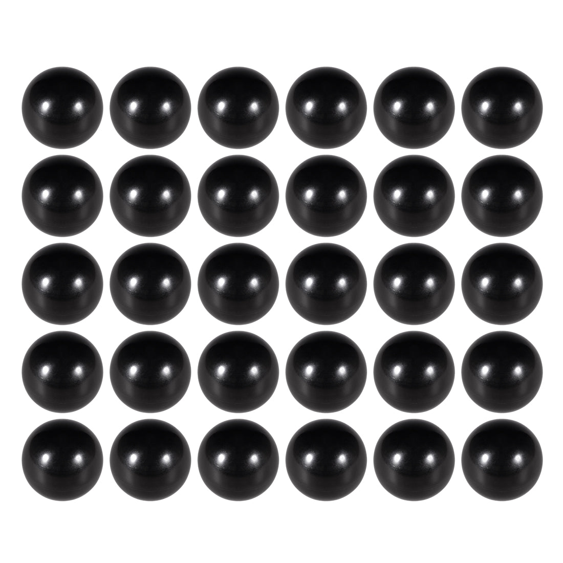 Harfington 30 Pcs Thermoset Ball Knob Female Thread Machine Handle Smooth Rim Black