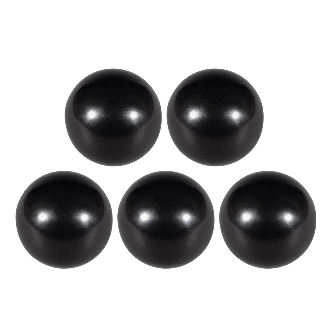 Harfington 5 Pcs Thermoset Ball Knob M6 Female Thread Machine Handle 25mm Diameter Smooth Rim Black