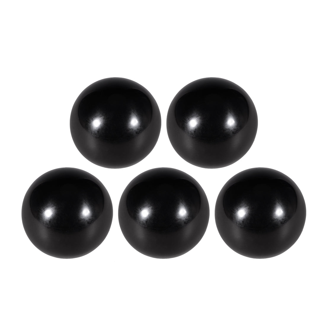 Harfington 5 Pcs Thermoset Ball Knob M6 Female Thread Machine Handle 30mm Diameter Smooth Rim Black