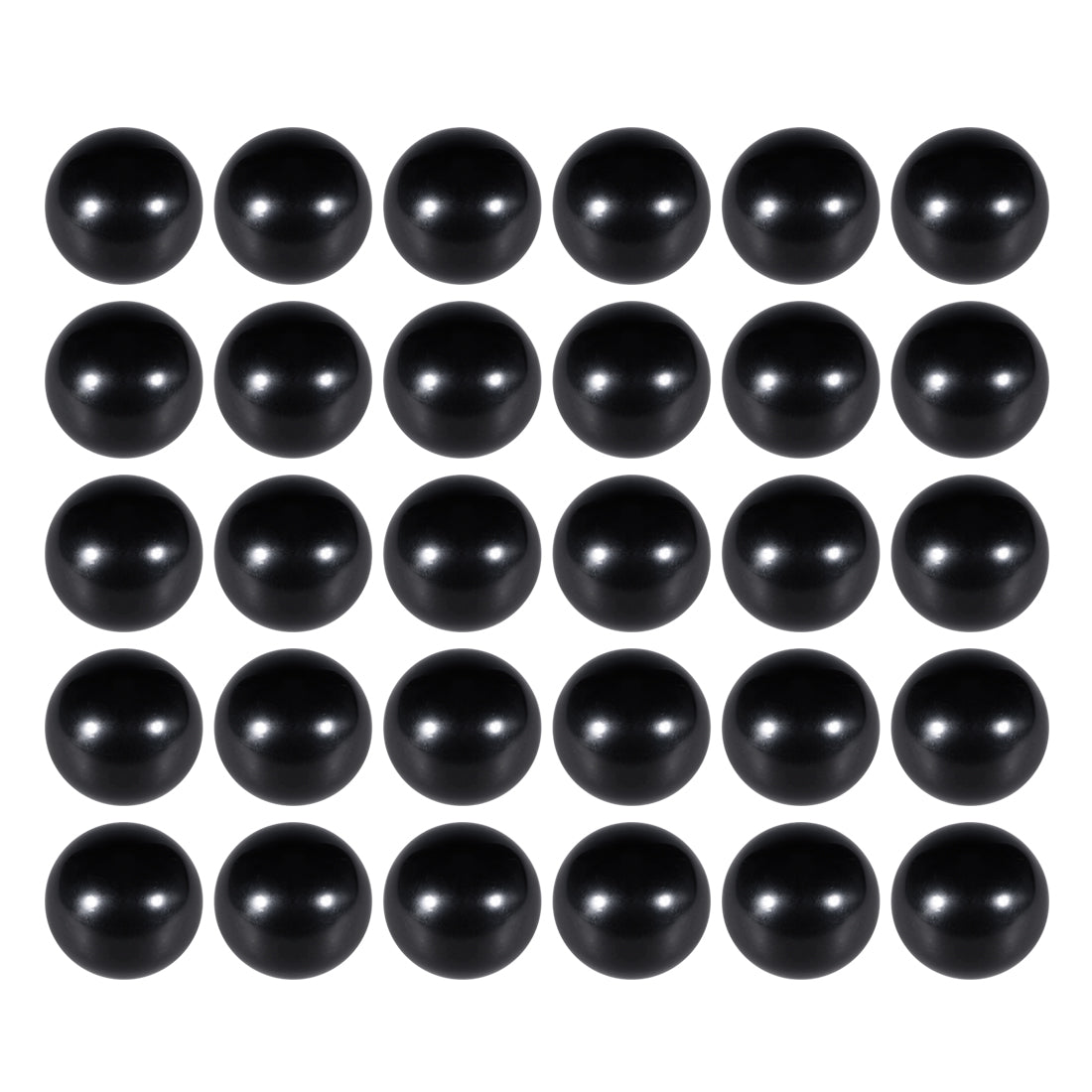 Harfington 30 Pcs Thermoset Ball Knob Female Thread Machine Handle Smooth Rim Black
