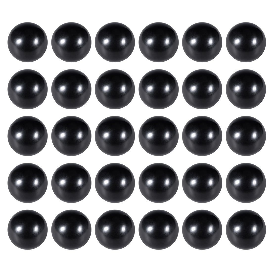 Harfington 30 Pcs Thermoset Ball Knob Female Thread Machine Handle Smooth Rim Black