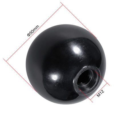 Harfington 10 Pcs Thermoset Ball Knob Female Thread Machine Handle Smooth Rim Black