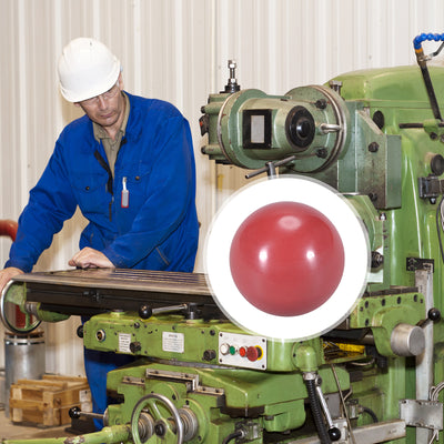 Harfington 10 Pcs Thermoset Ball Knob M6 Female Thread Machine Handle 25mm Diameter Smooth Rim Red