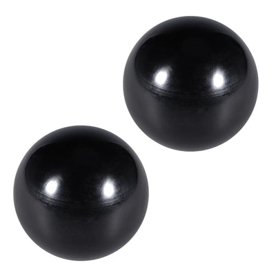 Harfington 2 Pcs Thermoset Ball Knob Female Thread Machine Handle Smooth Rim Black