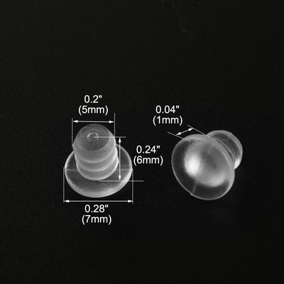 Harfington 16pcs 5mm Soft Clear Stem Bumpers Glide, Patio Outdoor Furniture Glass Table Top Anti-collision Embedded