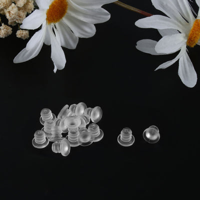 Harfington 16pcs 5mm Soft Clear Stem Bumpers Glide, Patio Outdoor Furniture Glass Table Top Anti-collision Embedded