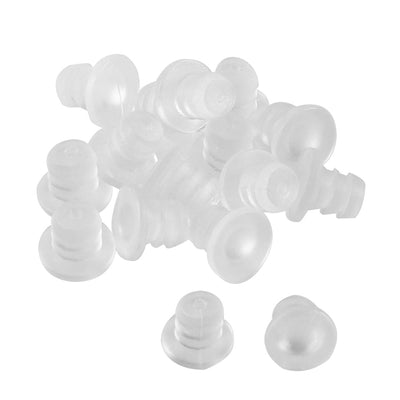 Harfington 16pcs 5mm Soft Clear Stem Bumpers Glide, Patio Outdoor Furniture Glass Table Top Anti-collision Embedded