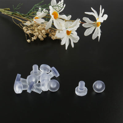 Harfington 12pcs 8mm Clear Flat Soft Stem Bumper Glide Patio Outdoor Furniture Chair Desk