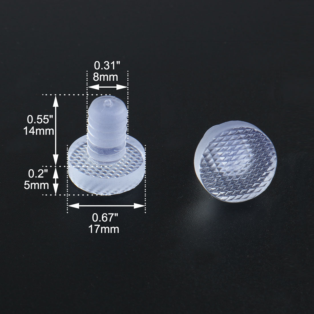 Harfington 16pcs 8mm Clear Stem Bumpers Glide, Patio Outdoor Furniture Glass Desk Top