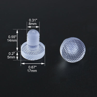 Harfington 16pcs 8mm Clear Stem Bumpers Glide, Patio Outdoor Furniture Glass Desk Top