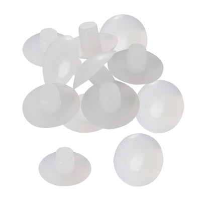 Harfington 12pcs 6mm White Stem Bumpers Glide, Patio Outdoor Furniture Glass Table Top Anti-collision Embedded