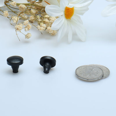 Harfington 16pcs 7mm Black Stem Bumpers Glide, Patio Outdoor Furniture Glass Table Top Anti-collision Embedded