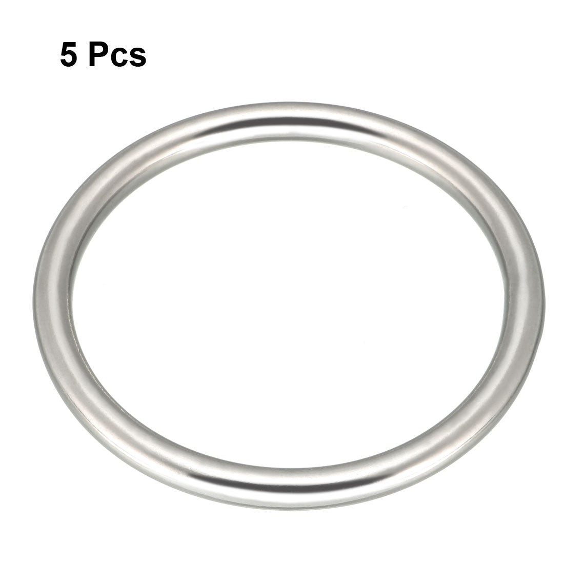 Harfington 5 Pcs Multi-Purpose Metal O Ring Buckle Welded 48mm x 40mm x 4mm for Hardware Bags Ring Hand DIY Accessories