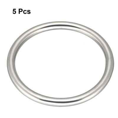 Harfington 5 Pcs Multi-Purpose Metal O Ring Buckle Welded 48mm x 40mm x 4mm for Hardware Bags Ring Hand DIY Accessories