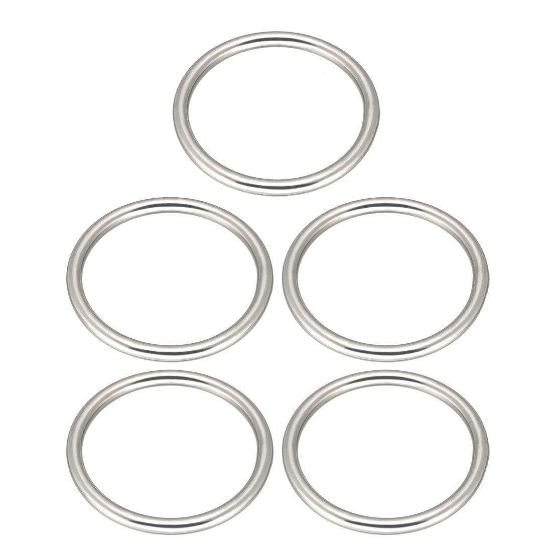 Harfington 5 Pcs Multi-Purpose Metal O Ring Buckle Welded 48mm x 40mm x 4mm for Hardware Bags Ring Hand DIY Accessories