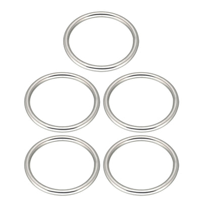 Harfington 5 Pcs Multi-Purpose Metal O Ring Buckle Welded 48mm x 40mm x 4mm for Hardware Bags Ring Hand DIY Accessories