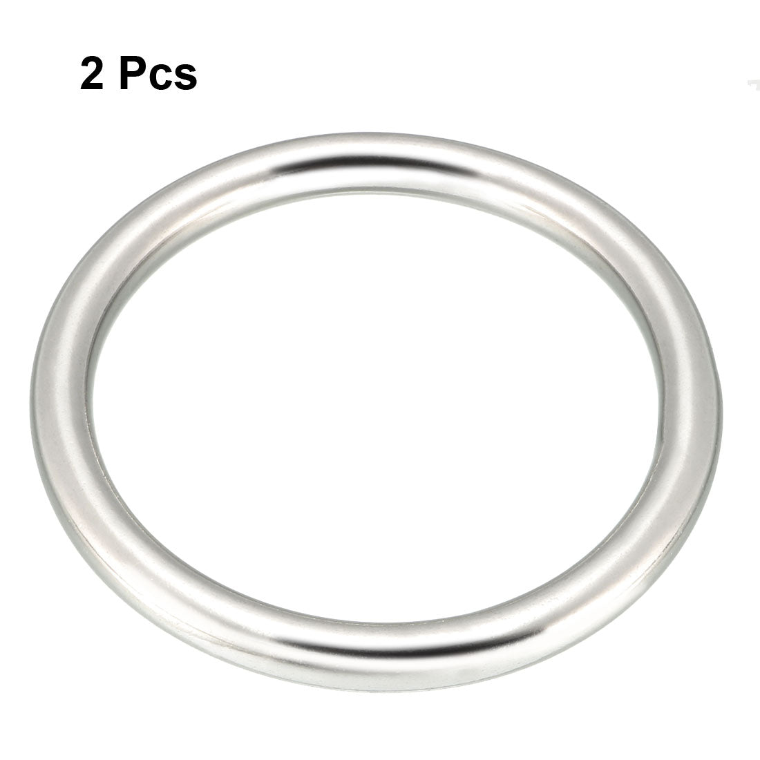 Harfington 2 Pcs Multi-Purpose Metal O Ring Buckle Welded 62mm x 50mm x 6mm for Hardware Bags Ring Hand DIY Accessories