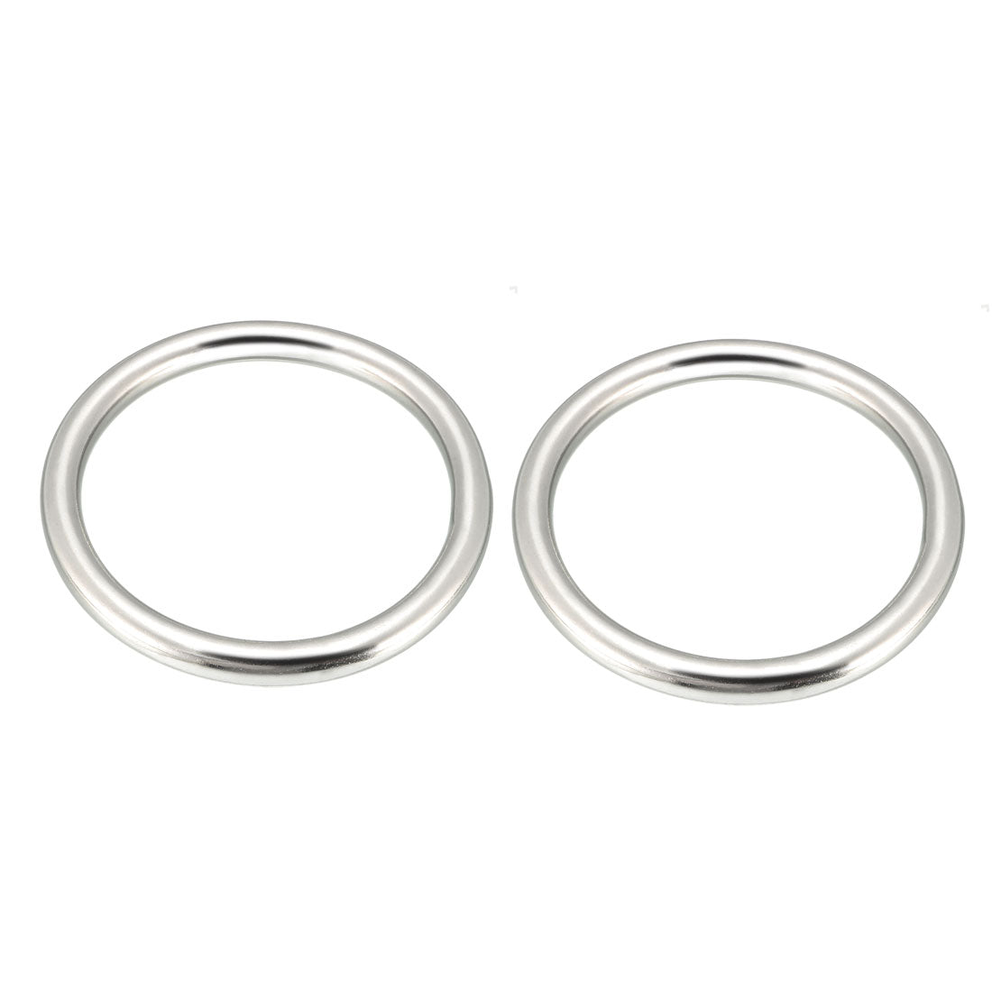Harfington 2 Pcs Multi-Purpose Metal O Ring Buckle Welded 62mm x 50mm x 6mm for Hardware Bags Ring Hand DIY Accessories