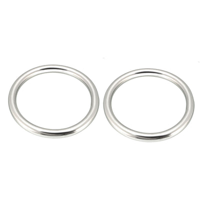 Harfington 2 Pcs Multi-Purpose Metal O Ring Buckle Welded 62mm x 50mm x 6mm for Hardware Bags Ring Hand DIY Accessories