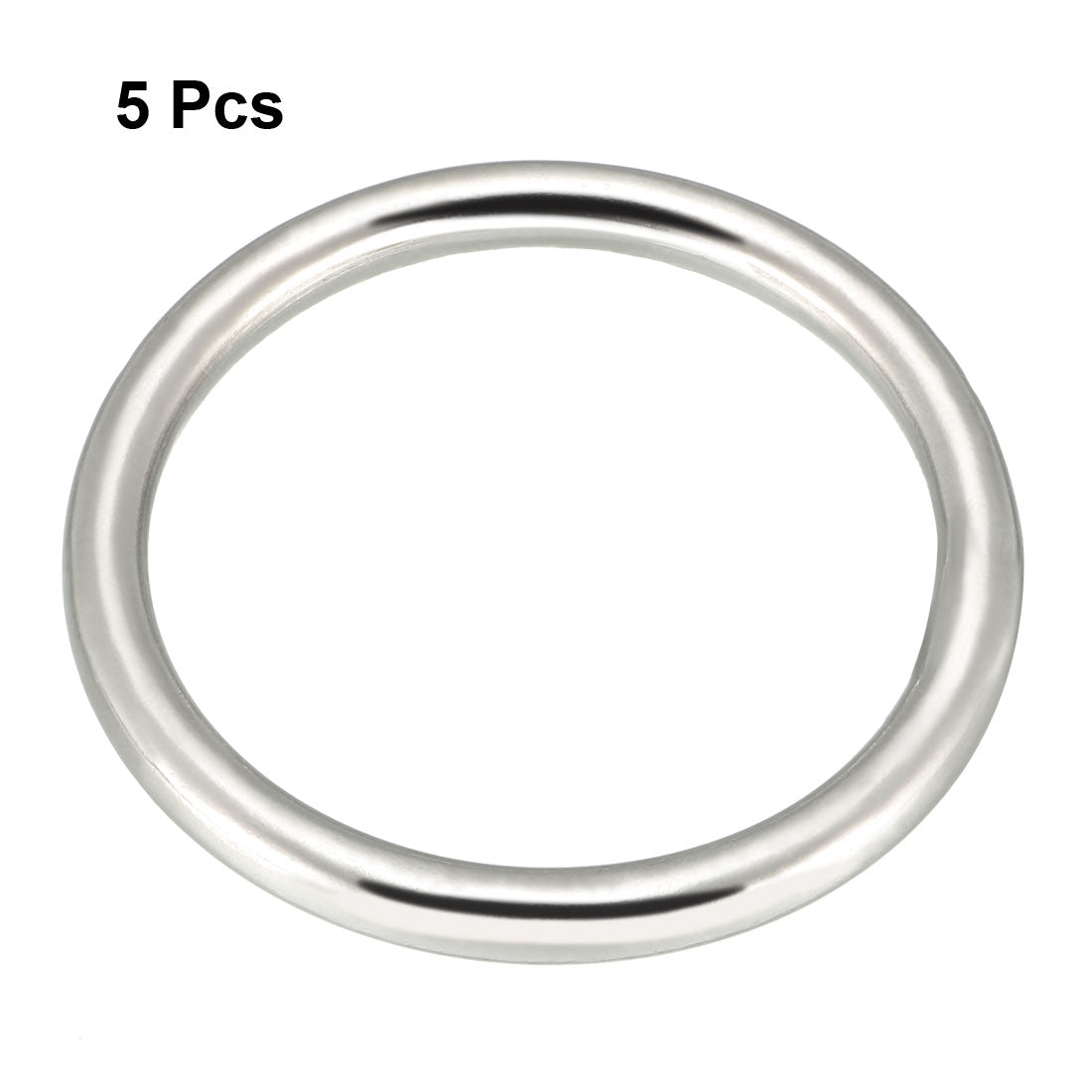 Harfington 5 Pcs Multi-Purpose Metal O Ring Buckle Welded 31mm x 25mm x 3mm for Hardware Bags Ring Hand DIY Accessories