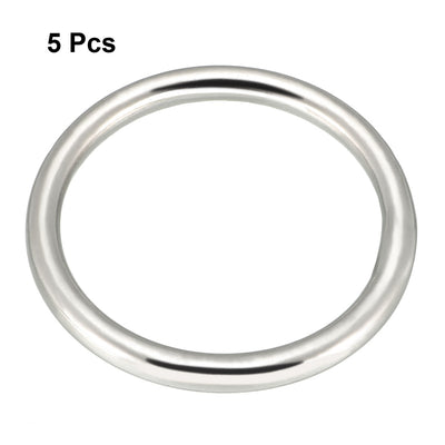 Harfington 5 Pcs Multi-Purpose Metal O Ring Buckle Welded 31mm x 25mm x 3mm for Hardware Bags Ring Hand DIY Accessories