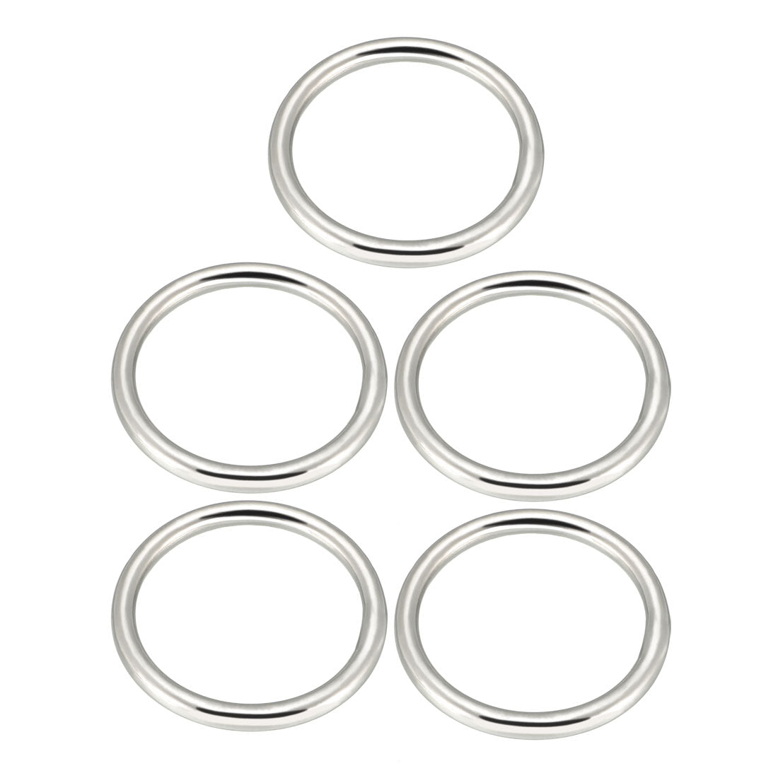 Harfington 5 Pcs Multi-Purpose Metal O Ring Buckle Welded 31mm x 25mm x 3mm for Hardware Bags Ring Hand DIY Accessories