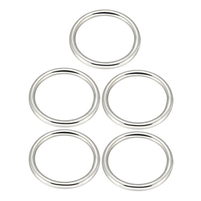 Harfington 5 Pcs Multi-Purpose Metal O Ring Buckle Welded 31mm x 25mm x 3mm for Hardware Bags Ring Hand DIY Accessories