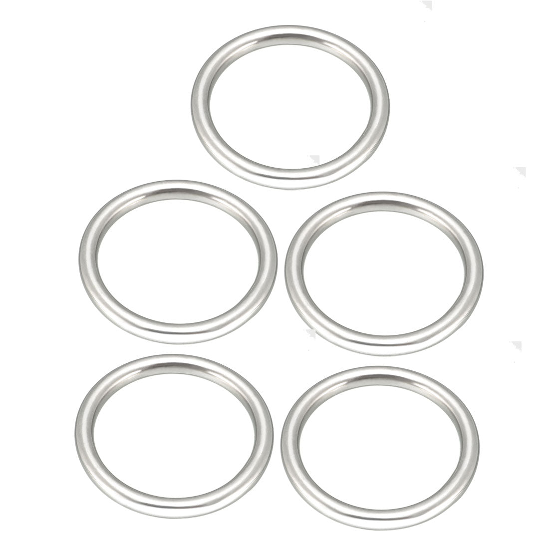 Harfington 5 Pcs Multi-Purpose Metal O Ring Buckle Welded 38mm x 30mm x 4mm for Hardware Bags Ring Hand DIY Accessories