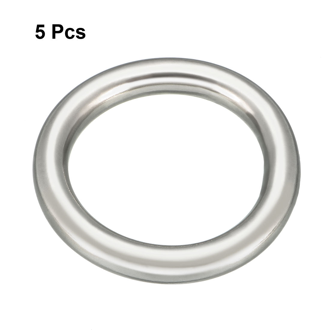 Harfington 5 Pcs Multi-Purpose Metal O Ring Buckle Welded 35mm x 25mm x 5mm for Hardware Bags Ring Hand DIY Accessories