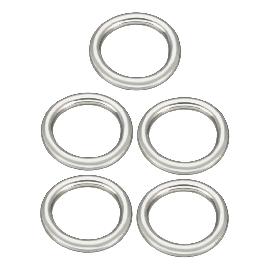 Harfington 5 Pcs Multi-Purpose Metal O Ring Buckle Welded 35mm x 25mm x 5mm for Hardware Bags Ring Hand DIY Accessories
