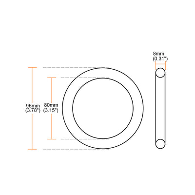 Harfington Multi-Purpose Metal O Ring Buckle Welded 96mm x 80mm x 8mm for Hardware Bag Ring Hand DIY Accessory