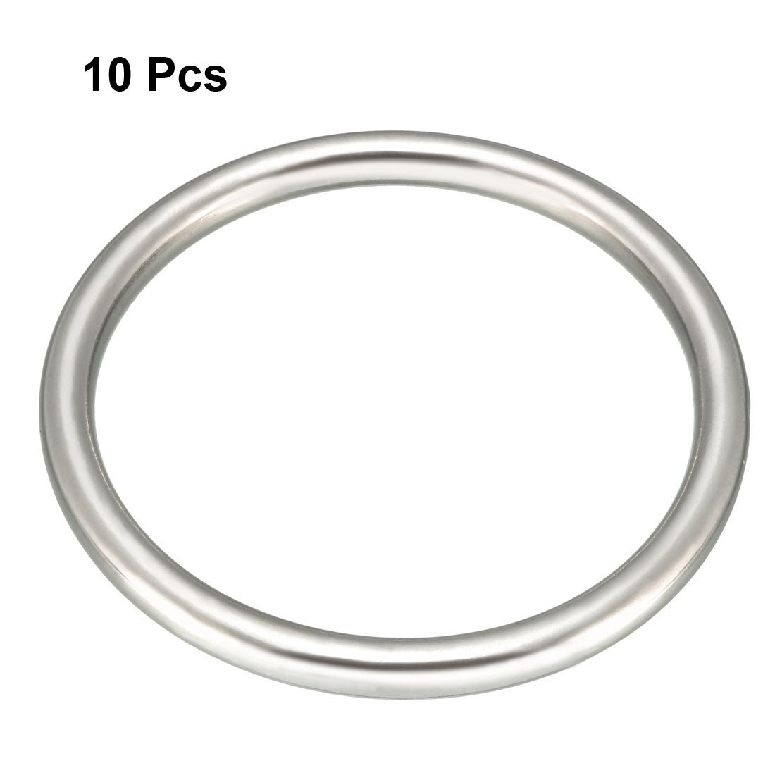 Harfington 10 Pcs Multi-Purpose Metal O Ring Buckle Welded 58mm x 50mm x 4mm for Hardware Bags Ring Hand DIY Accessories