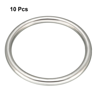 Harfington 10 Pcs Multi-Purpose Metal O Ring Buckle Welded 58mm x 50mm x 4mm for Hardware Bags Ring Hand DIY Accessories
