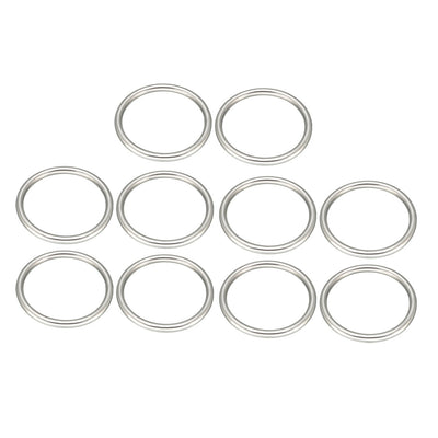 Harfington 10 Pcs Multi-Purpose Metal O Ring Buckle Welded 58mm x 50mm x 4mm for Hardware Bags Ring Hand DIY Accessories