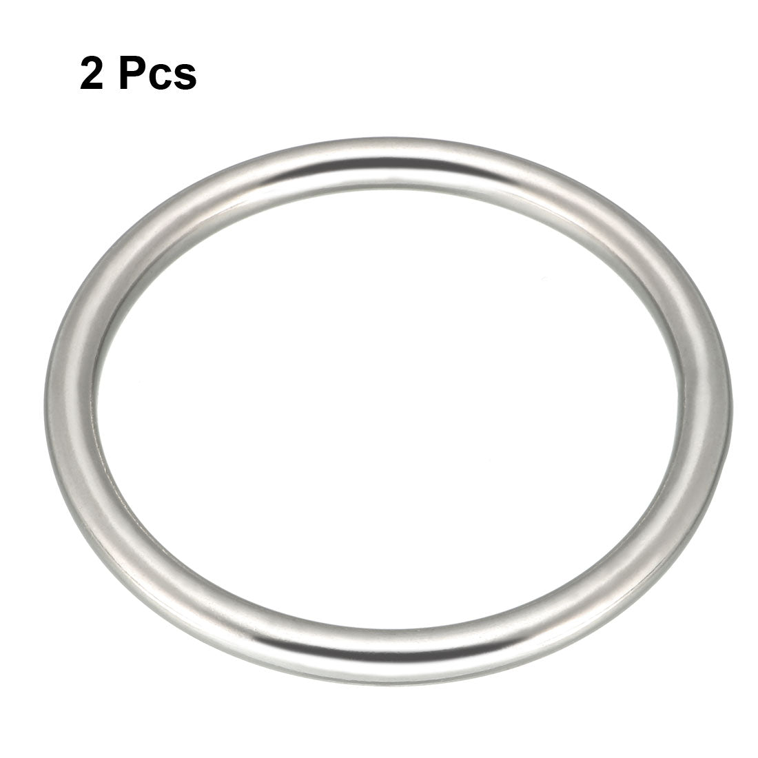 Harfington 2 Pcs Multi-Purpose Metal O Ring Buckle Welded 48mm x 40mm x 4mm for Hardware Bags Ring Hand DIY Accessories