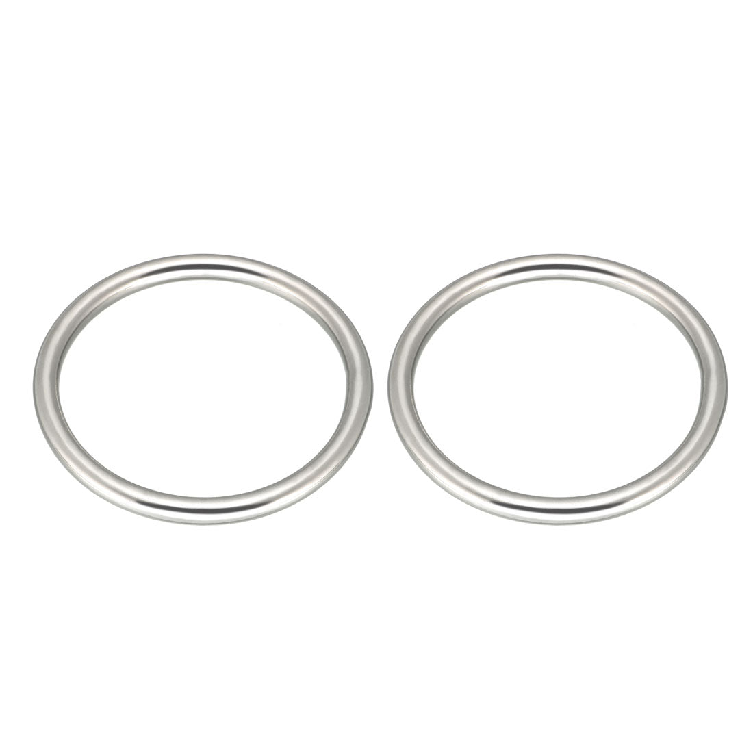 Harfington 2 Pcs Multi-Purpose Metal O Ring Buckle Welded 48mm x 40mm x 4mm for Hardware Bags Ring Hand DIY Accessories