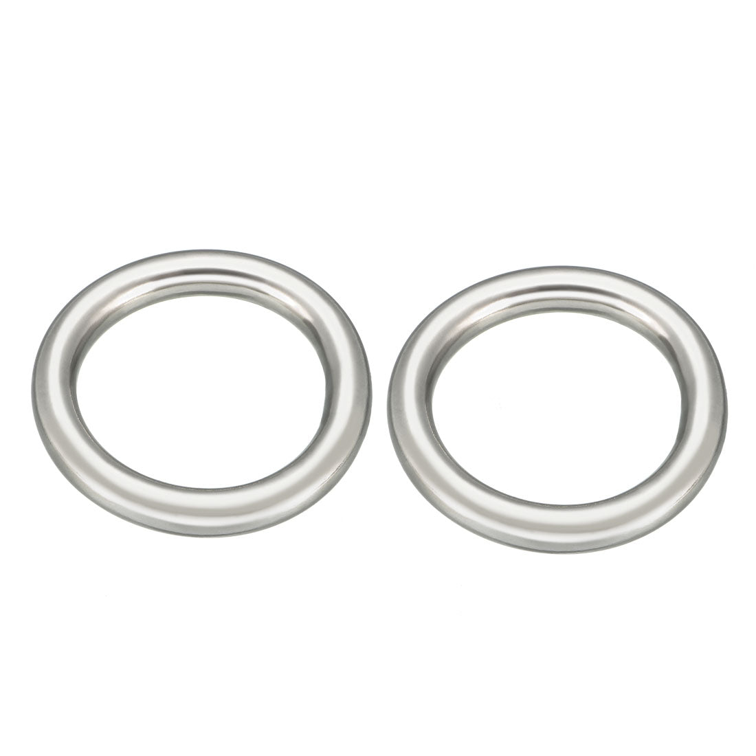 Harfington 2 Pcs Multi-Purpose Metal O Ring Buckle Welded 35mm x 25mm x 5mm for Hardware Bags Ring Hand DIY Accessories